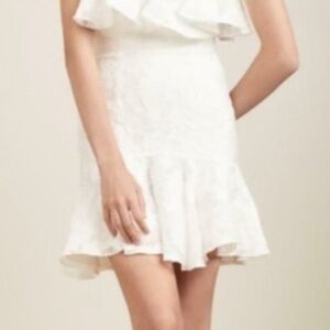 Keepsake Elegant White Ruffle Dress